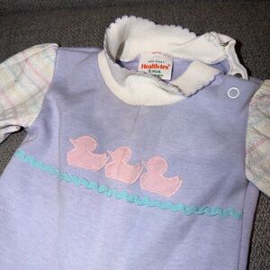 Vintage 80s/90s Healthtex Baby Romper with Duck Appliqué